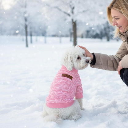 hoyuwak 2 PCS Dog Sweaters for Small Dogs Warm Winter Fall Knit Puppy Sweater Pet Girl Thick Clothes for Chihuahua Yorkie