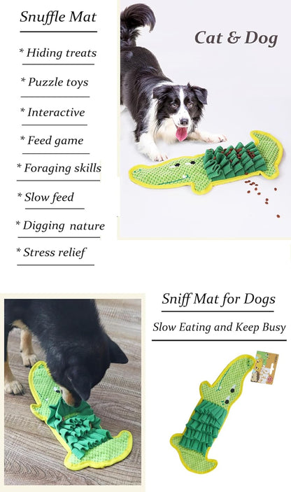 2pcs Dog Lick Mat, Slow Feeder Dog Bowls Insert and Puzzle Toys, Large Lick Mat with Suction Cups Slow Feeder Insert