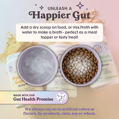 Bundle x Joy Probiotic & Prebiotic Daily Boost for Dogs - Gut Health for Dogs Immune Formula with Beef Bone Broth for Dog, 6 Billion CFU Dog Supplements, 35 Scoops, 4.8 oz - Made in USA