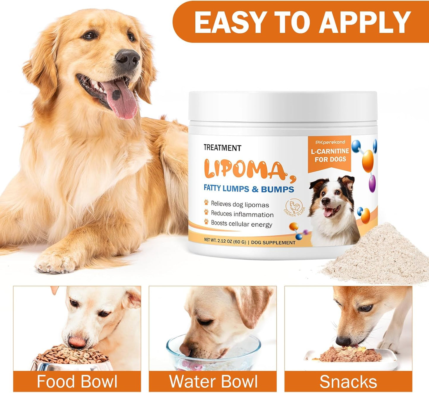 Dog Lipoma Treatment, L-Carnitine Supplement for Dogs, Helps Shrink Fatty Lumps and Bumps Naturally, Boosts Buddy Energy and Vitality, Guard Dogs Overall Wellness to Reduce Lipomas