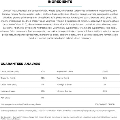 Go! Solutions Digestion + Gut Health, Dry Cat Food, Chicken Recipe with Ancient Grains, 6 lb Bag