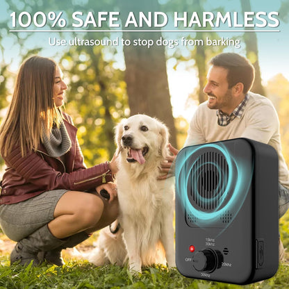 Anti Barking Device, Ultrasonic Dog Barking Deterrent Devices, Rechargeable Dog Barking Control Device, Rechargeable Barking Dog Silencer, Bark Box Stop Neighbors Dog from Barking (Black)