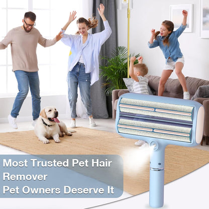 Calming Dog Bed Cat Bed + New Upgraded Double Roller Pet Hair Remover with Spray Function, Reusable Lint Roller