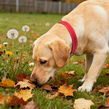 Taglory Reflective Dog Collar with Safety Locking Buckle, Adjustable Nylon Pet Collars for Large Dogs Female Male, Red, L