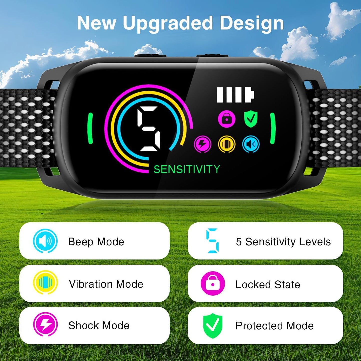 Bark Collar, 2 Pack Dog Bark Collar for Large Medium Small Dogs, Rechargeable Anti Barking Device for Dogs, Smart Training Collar with Beep Vibration 5 Sensitivity, Dog Bark Deterrent Devices