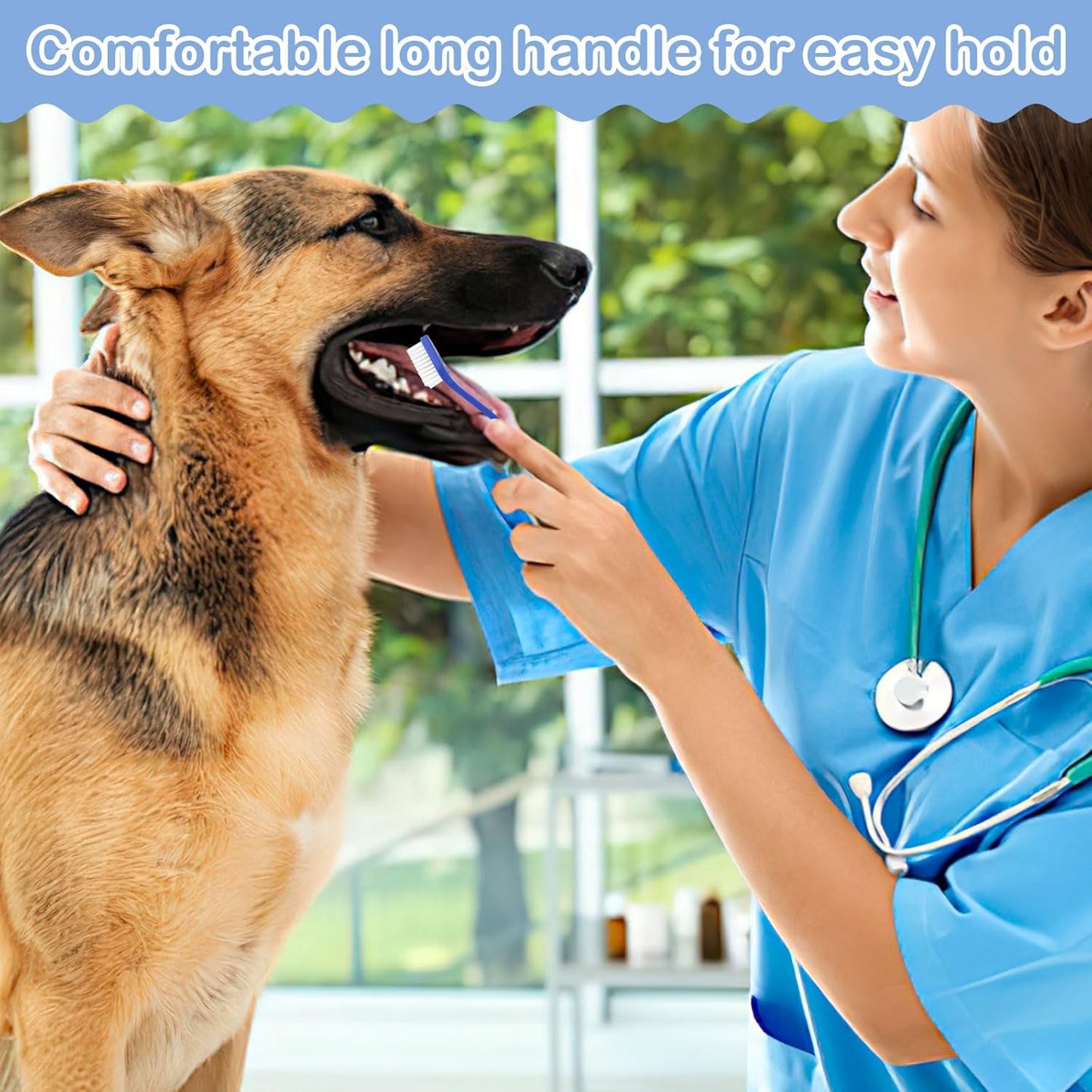 PEASUG 15 Pcs Dog Toothbrushes, Dual Headed Dental Hygiene Brushes, Soft Bristles Pet Toothbrush, Long Handle Dog Tooth Brushes for Small to Large Dogs, Cats, and Most Pets Dental Care