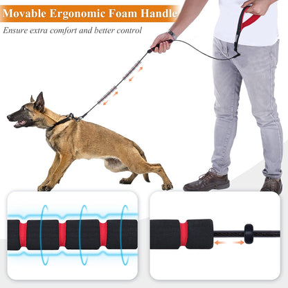 VIVAGLORY Chew Proof Dog Leash + Dog Coat, Running Waist Leash with Belt for Running Walking, Warm Fleece Lined Reflective