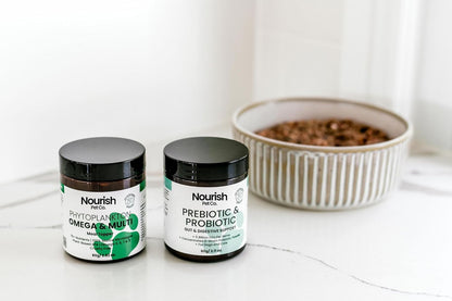 Wellness Bundle for Dogs or Cats – Prebiotic & Probiotics for Digestion & Immune Support – Phytoplankton Omega & Multi Supplement for Overall Health & Energy