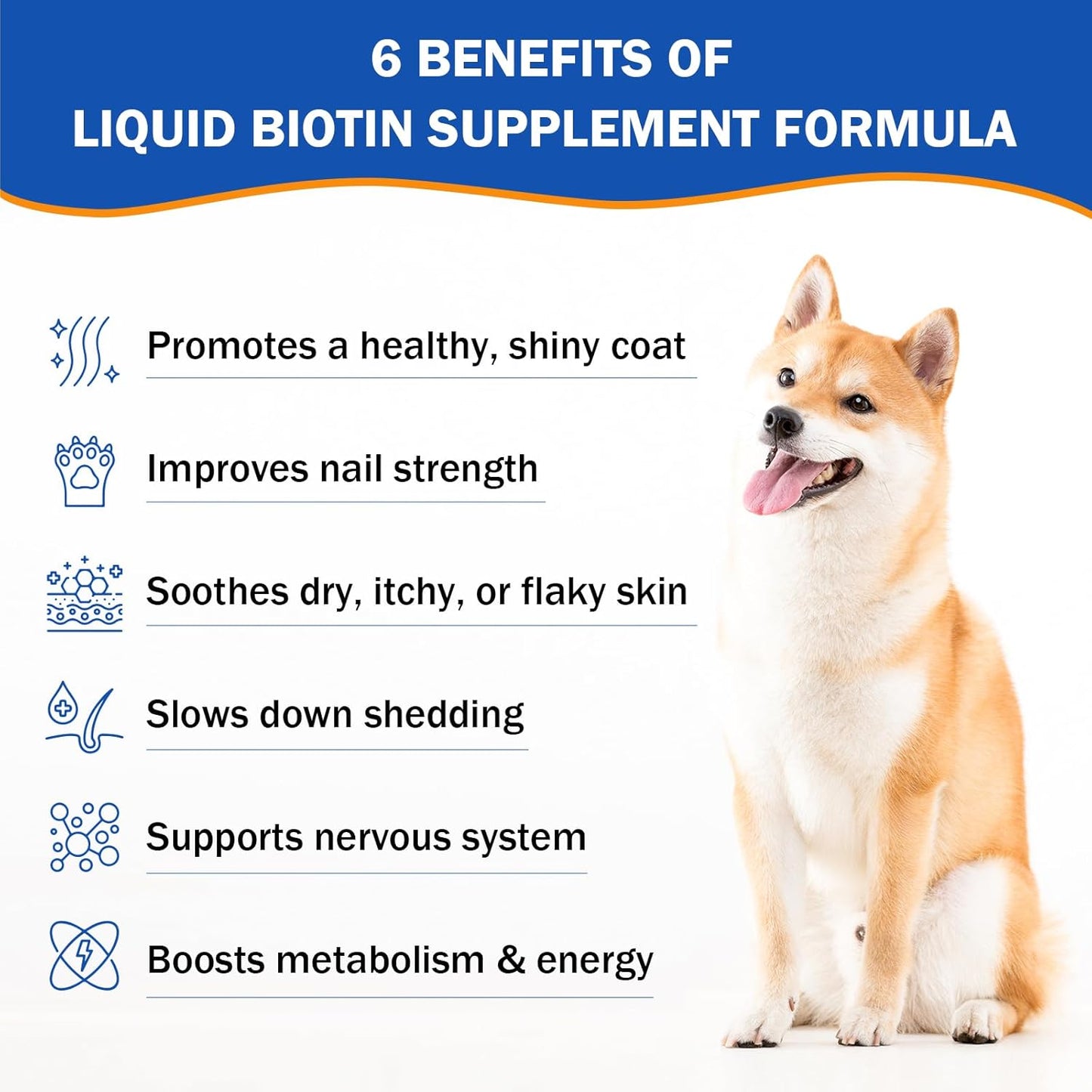 Liquid Biotin Supplement for Dogs, 2000 mcg, Strengthens Dog Nails, Promotes Healthy Coat & Skin with Biotin and Collagen, Slows Down Dog Shedding, Relieves Dry Skin, Faster Absorption, 2 oz