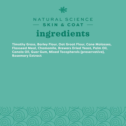 Oxbow Natural Science Skin & Coat Support, Supplement for Rabbit & Guinea Pig, Made with Oxbow Timothy Hay, Includes Palm Oil & Omega 3 & 6 Fatty Acids, Made in USA, 4.2 oz Bag