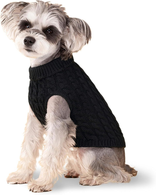 Dog Pullover Sweater Cozy Small Dog Warm Winter Sweater Black S for Bulldog, Poodle, Yorkshire, Cocker Spanie etc.