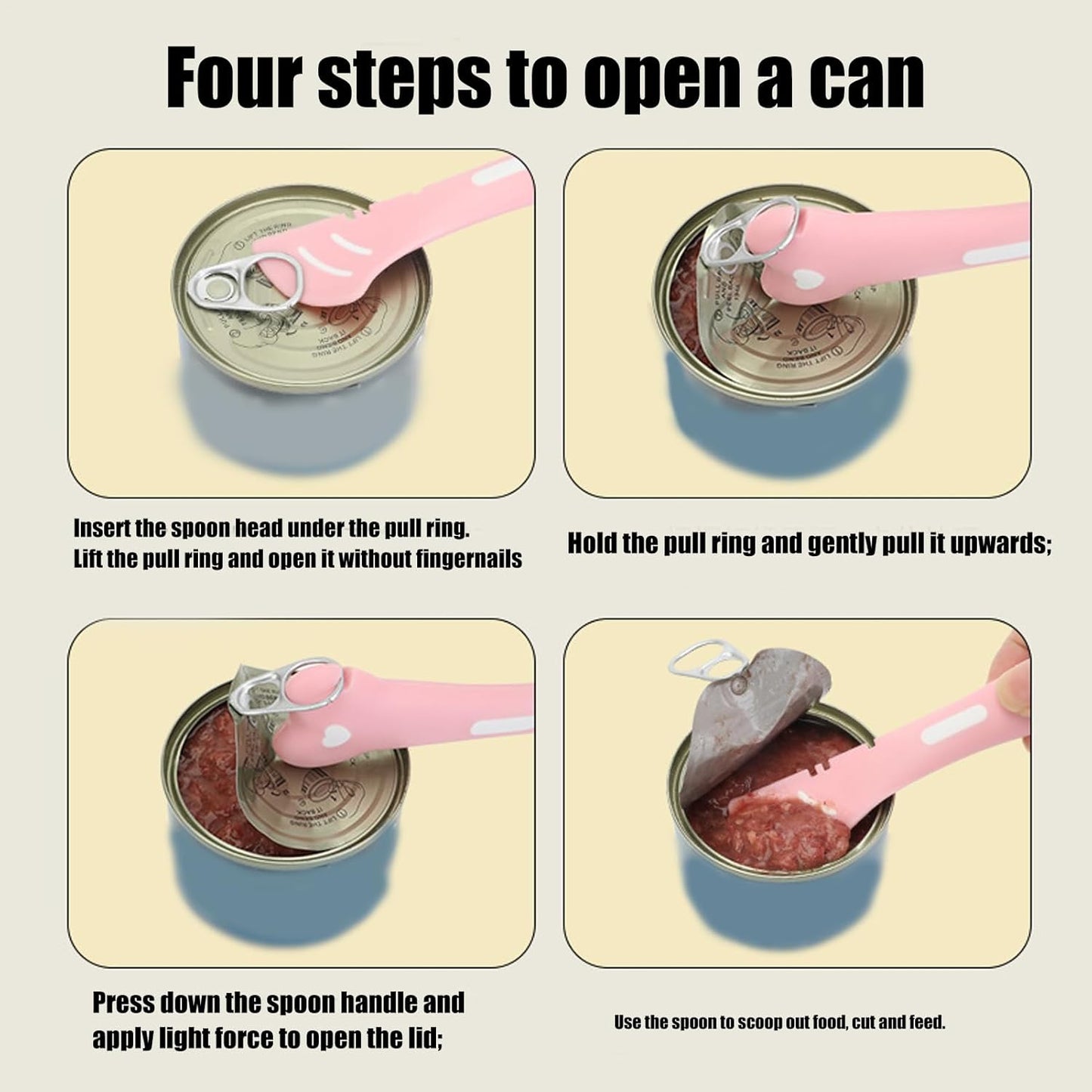 Lid and Spoon for Cat Food Jars | Lids for Cans and Spoons for Cats, Silicone Cover for Storage, and Scoop for Portioning Meals