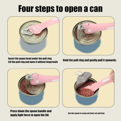 Lid and Spoon for Cat Food Jars | Lids for Cans and Spoons for Cats, Silicone Cover for Storage, and Scoop for Portioning Meals