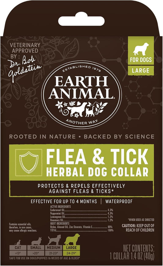 Earth Animal Apothecary Natural Flea & Tick - Herbal Collar for Large Dogs - 1 Collar