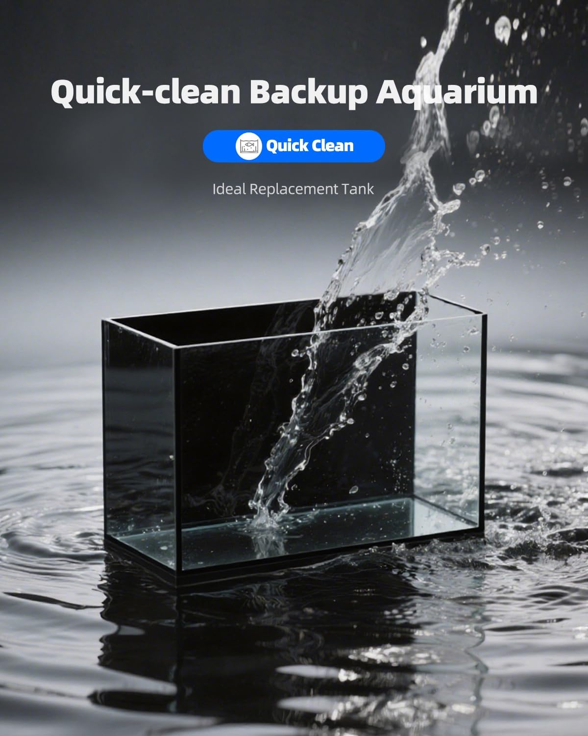 5 Gallon Clear Glass Fish Tank, Easy to Maintain Small Aquariumfor Betta, Goldfish, Snail,Shrimp and Aquatic Planting