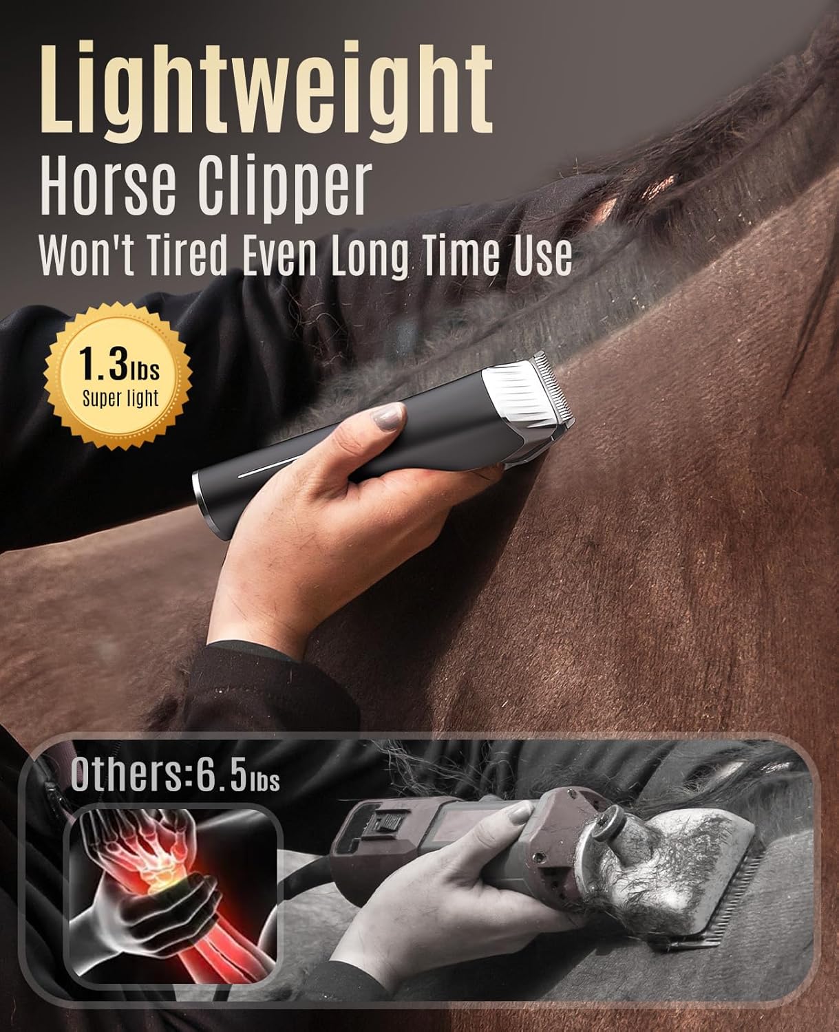 oneisall Horse Clippers with Replacment Metal Blades