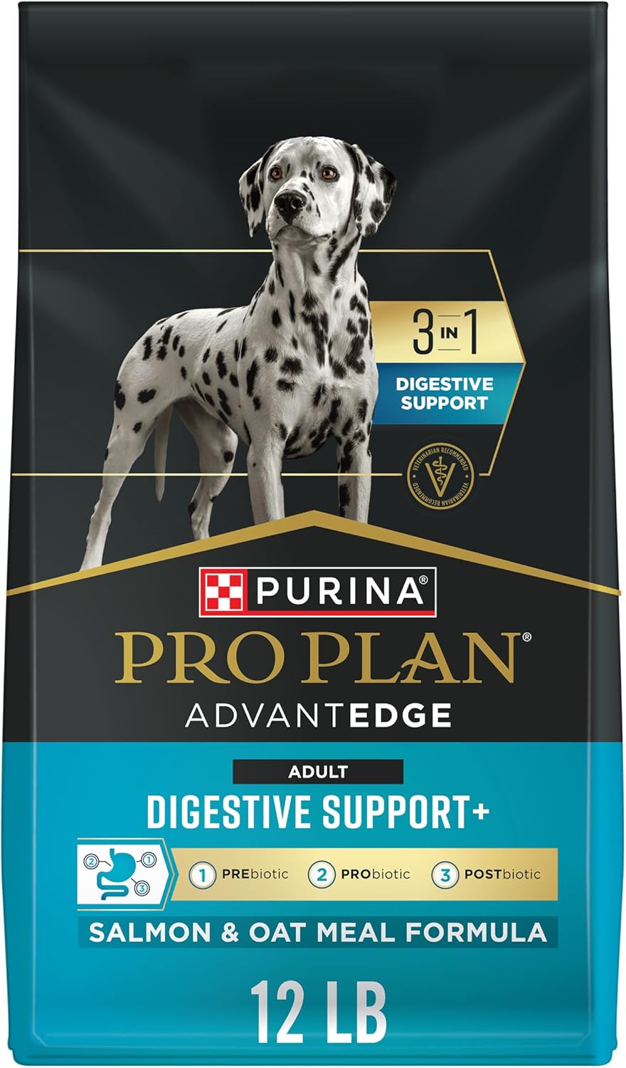 Purina Pro Plan AdvantEDGE Digestive Support Plus Salmon and Oat Meal Formula Adult Dry Dog Food - 12 lb Bag