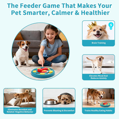 Interactive Dog Toys, Dog Puzzle Toy, Treat Dispensing Enrichment Toys, Food Feeder Toys for IQ Training & Mental Enrichment, Slow Feeder Bowl for Small Medium Large