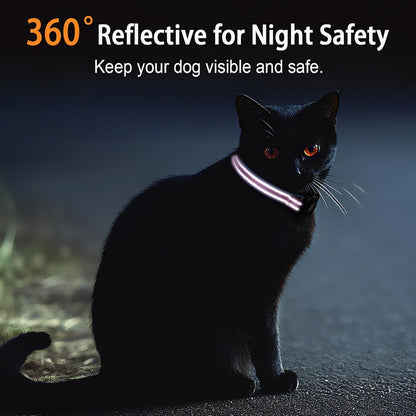 Reflective AirTag Cat Collar, IP68 Waterproof Airtag Holder, Safety Elastic Band Cat Collars for Kittens and Puppies (Pink, S)