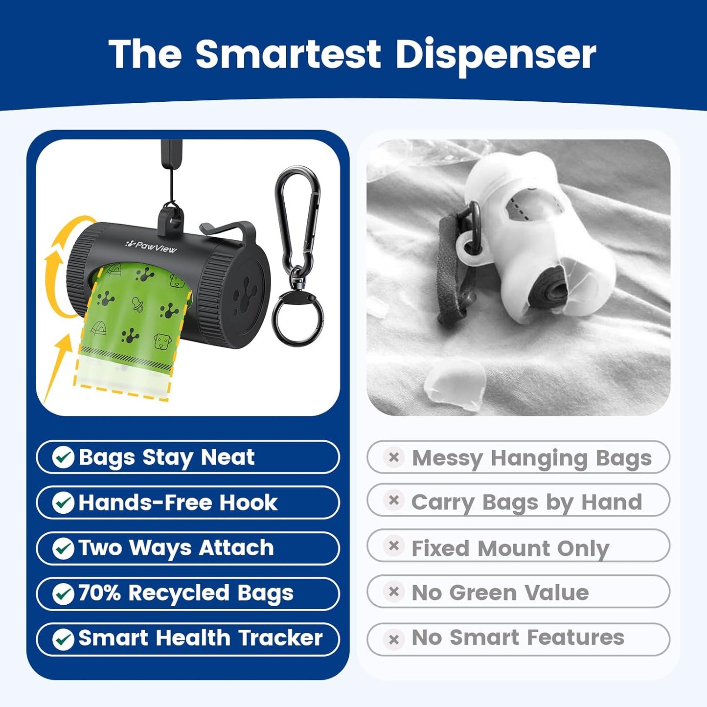 Poop Bag Dispenser & 375 Poop Bags Refill