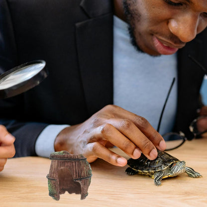 GLEAVI Reptile Hide Cave Habitat Decor Plastic Leopard Gecko Tank Reptile Rock Hideout Small Spider Scorpion Shelter for Bearded Dragon and Turtle Basking Platform