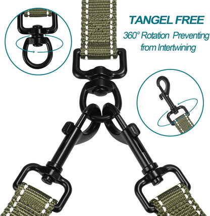 PetBonus No Tangle Double Dog Leash and Dog Seat Belt for Car