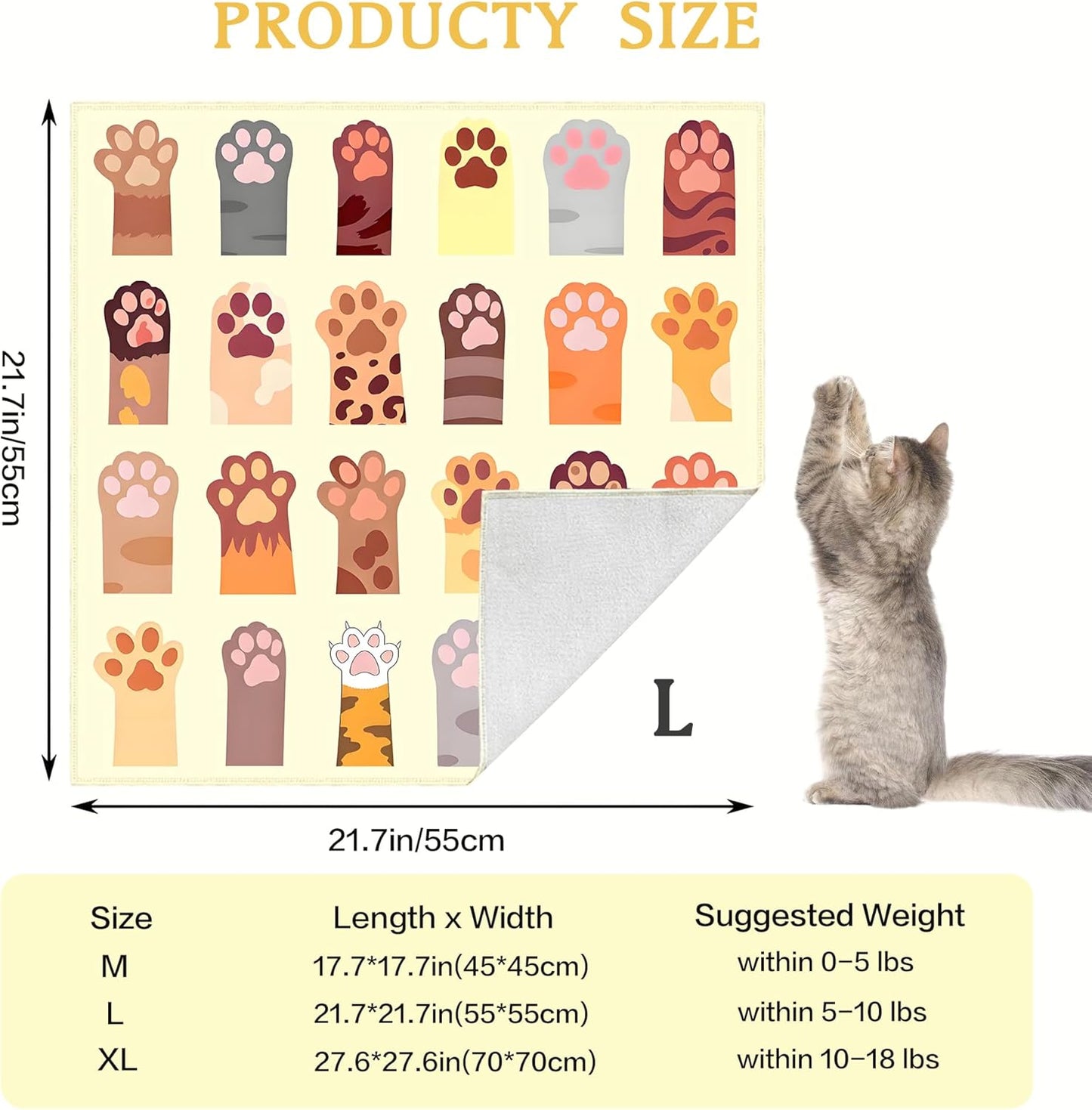 Cat Wrap for Cutting Nails, Self-Adhesive Cat Wrap, Cat Restraint for Nail Clipping, Anti-Scratch Cat Grooming Wrap for Medicine, Nail Clipping, Teeth Brushing, Ear Cleaning