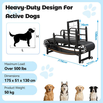 Dog Treadmill for Large/Medium Dogs, Dog Running Machine Exercise Equipment with Brakes and Slope Adjustment for Large&Medium Dog