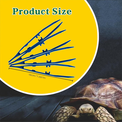 4-Pack Reptile Feeding Tongs Set - Hygienic Anti-Slip Blue Tweezers for Bearded Dragons, Lizards, Snakes, Aquariums & Small Animals(Five colors to choose from)