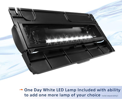 Aqueon LED Deluxe Fish Tank Aquarium Full Hood, Black, 24 Inch