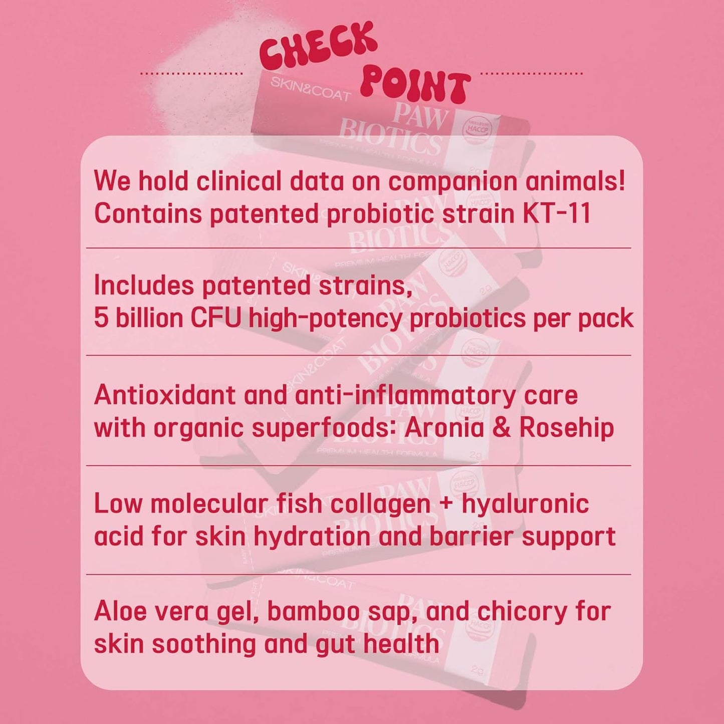 Pawbiotics Skin & Coat Probiotic Powder for Dogs (2.1 oz, 30 Sticks) – with KT-11 Postbiotic, Collagen & Hyaluronic Acid – Supports Gut, Immune & Skin Health – Natural Blueberry Flavor, Made in Korea