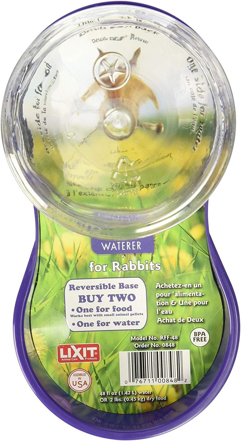 Lixit Reversible Waterer/Feeder for Rabbits and Other Small Animals. (Pack of 1)