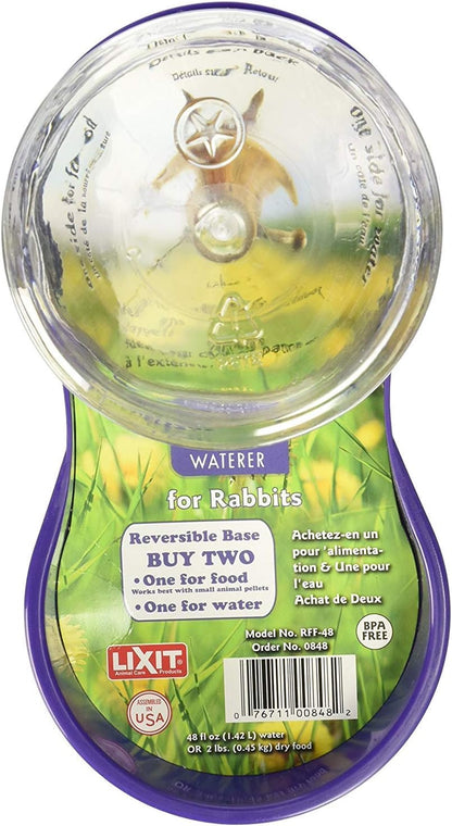 Lixit Reversible Waterer/Feeder for Rabbits and Other Small Animals. (Pack of 1)