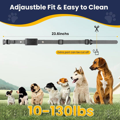 Wireless Dog Fence, Electric Fence for Dogs, Training Collar with Remote System 185 Days Standby Time, Waterproof & Flash Light Portable Dog Perimeter Collar with 3 Training Mode for 2 Dogs