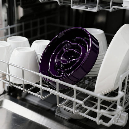 Ceramic Slow Feeder Dog Bowls with Anti-Slip, Slow Feeder & Non-Slip Design, Boredom and Anxiety Reducer, Suitable for All Breed Dogs and Cat (Ceramic-Purple)