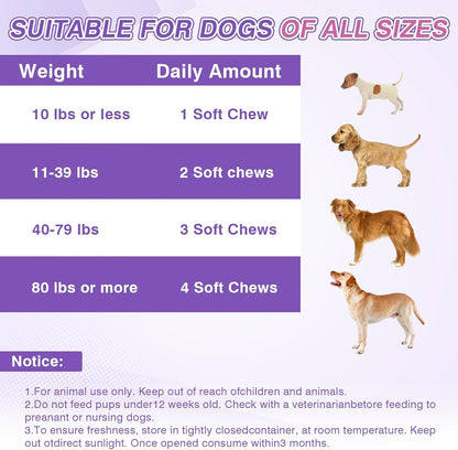 Dog Allergy Chews 200ct - Dog Allergy and Itching Skin Relief Anti Itch Aller Immune Bites for Dogs Licking Paws Treatment Relief Itchy Chew Probiotics Vitamins for Skin and Coat Allergies - Lamb