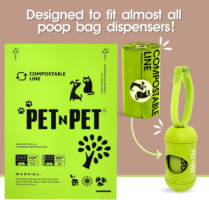 Pet N Pet Poop Bags For Dogs, 120 Counts Dog Poop Bags Rolls + 100% Plant Based Dog Wipes for Paws and Butt, 100 Counts Dog Pet Wipes, 8" x 8" Hypoallergenic Unscented Dog Wipes