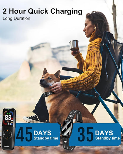 Jugbow Dog Skock Collar woth Remote - 4000FT Dog Training Collar with 4 Training Modes, IPX7 Waterproof E-Collar with Security Lock, Rechargeable e-Collars for Large Medium Small Dogs 10-120lbs
