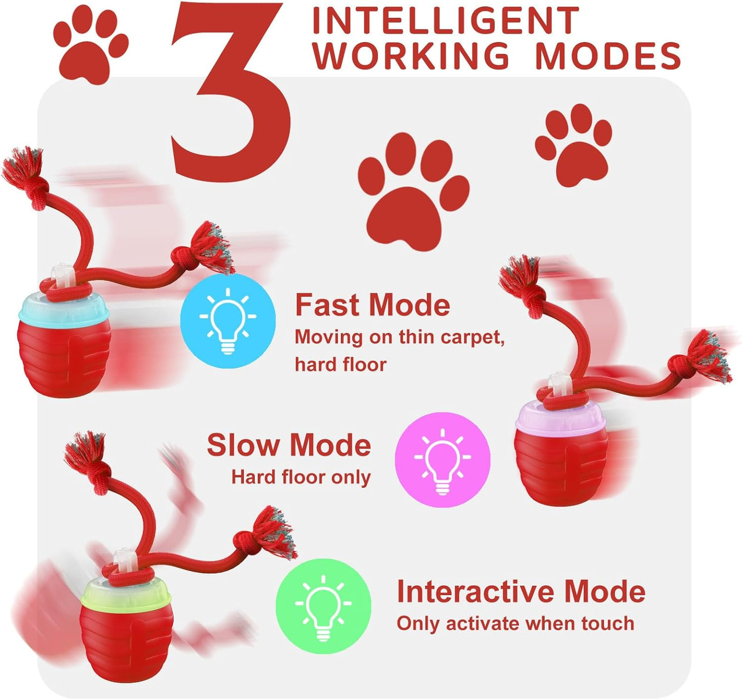 Interactive Dog Toys, Moving Interactive Dog Ball with Touch Activated, Automatic Rolling Ball Toys for Puppy/Medium Dogs, Squeaky Dogs Toy Active Rolling Wicked Balls for Daily Training (blue)