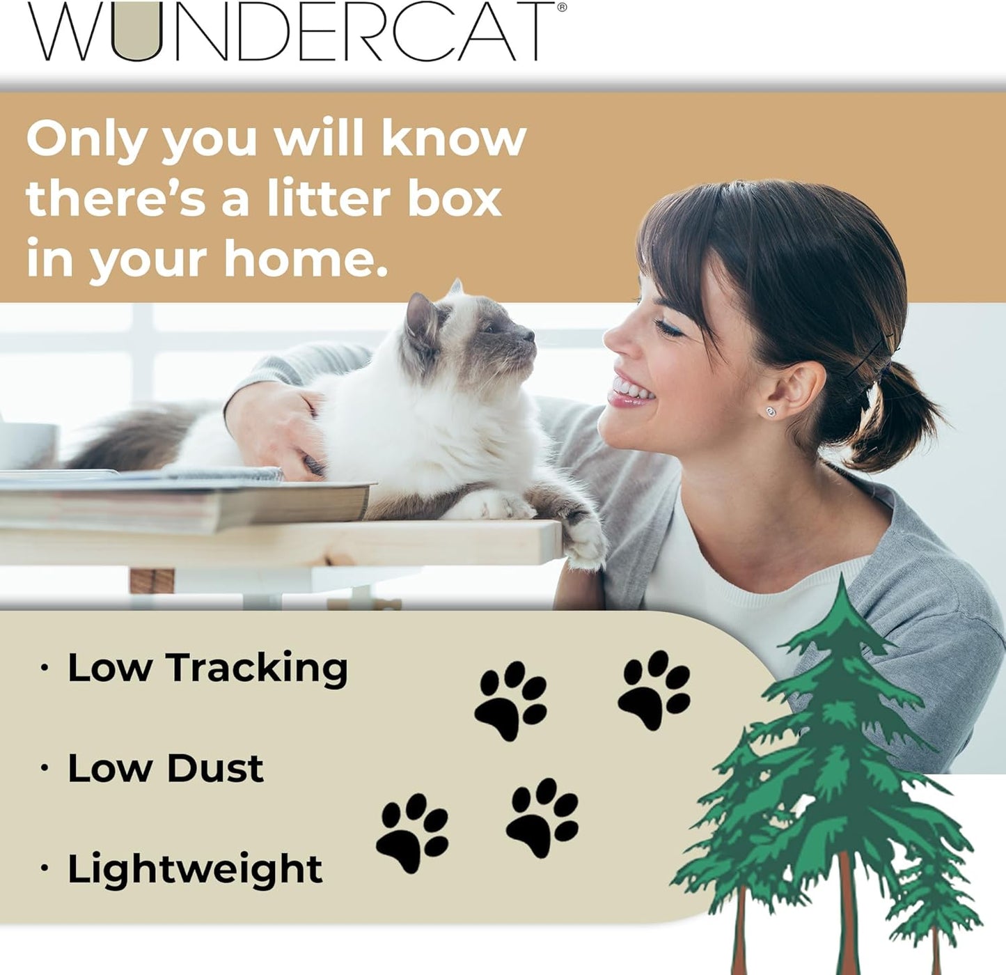 Progressive Planet Wundercat Natural Pine Cat Litter, 20lbs - 100% Reclaimed Wood Pellets for Superior Absorption & Odor Control - Low-Tracking & Biodegradable - No Synthetic Perfumes