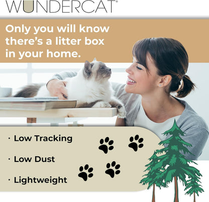 Progressive Planet Wundercat Natural Pine Cat Litter, 20lbs - 100% Reclaimed Wood Pellets for Superior Absorption & Odor Control - Low-Tracking & Biodegradable - No Synthetic Perfumes