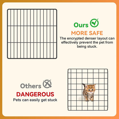 Cat Cage, 3-Tier DIY Cat Enclosures Catio, Cat Playpen Indoor & Outdoor with Hammock, Detachable Metal Wire Kennel Cats Crate, 2x3x3 Exercise Place for 1-3 Cats/Kitten