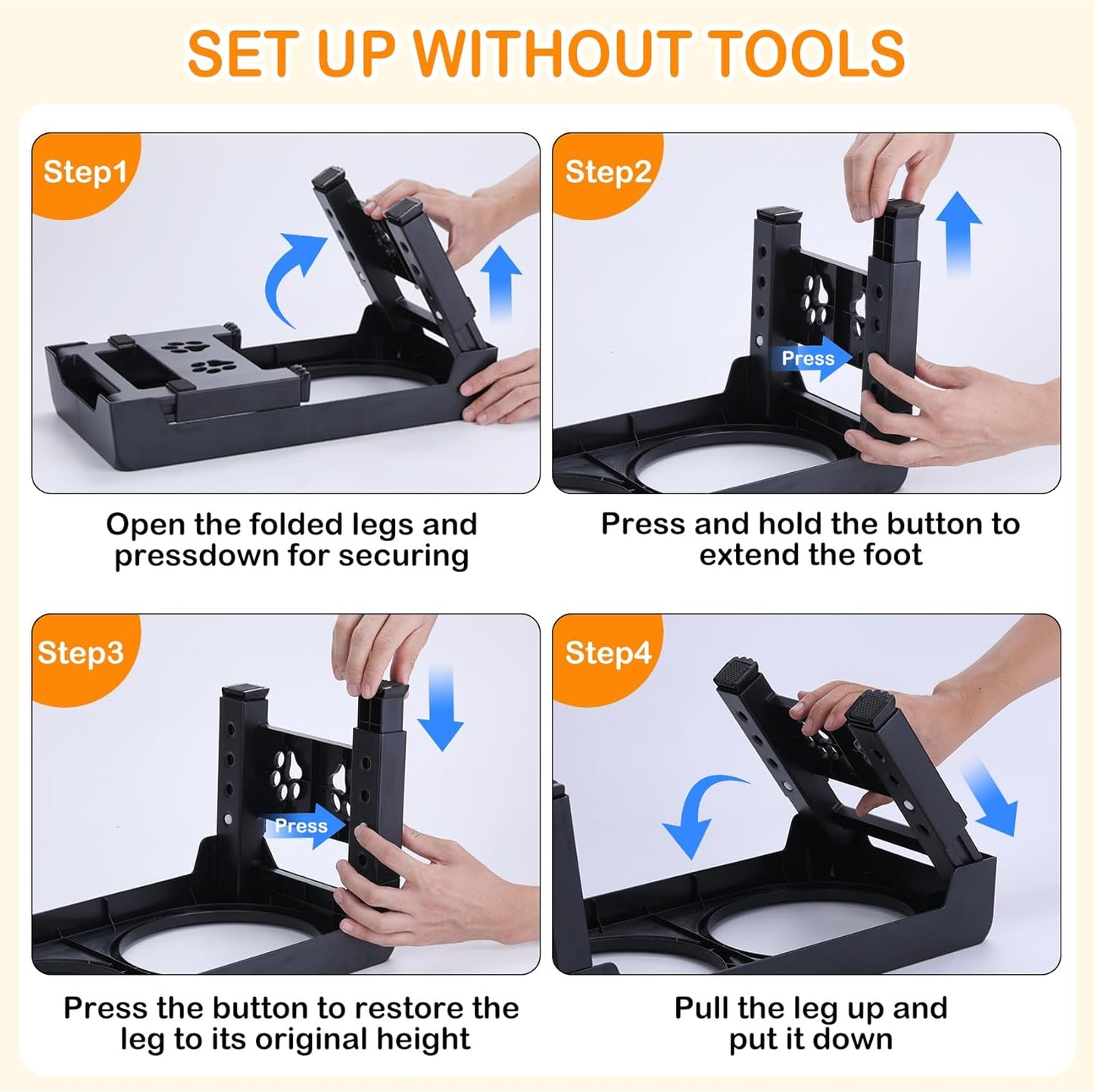 Elevated Dog Bowls, Raised Dog Bowl with 2 Stainless Steel Dog Food Bowls, Dog Bowls Stand Adjusts to 5 Heights 2.95", 8.46", 9.65", 10.82", 12.01" for Small Medium Large Dogs Cats Pets,Black