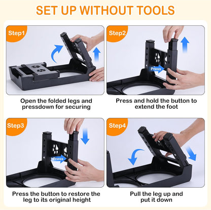 Elevated Dog Bowls, Raised Dog Bowl with 2 Stainless Steel Dog Food Bowls, Dog Bowls Stand Adjusts to 5 Heights 2.95", 8.46", 9.65", 10.82", 12.01" for Small Medium Large Dogs Cats Pets,Black