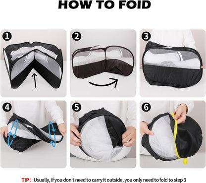 UWE Small Animal Playpen, Chicken Brooder Box with Cover Top, Portable Outdoor Exercise Pet Cage Tent, Waterproof Breathable Pet playpen Indoor for Chick Ktiien Bunny Hamster Guinea Pig, Black