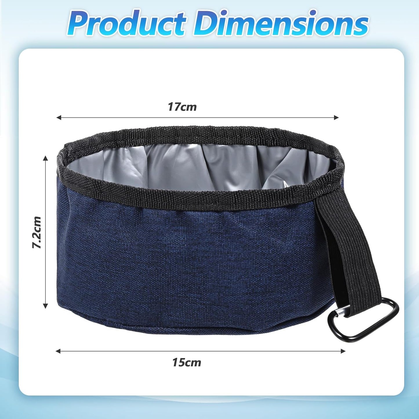 2 Pcs Foldable Portable Dog Bowls for Travel, 40 oz Water and Food Bowl for Dog, Puppy Waterproof Wear-Resistant Oxford Cloth