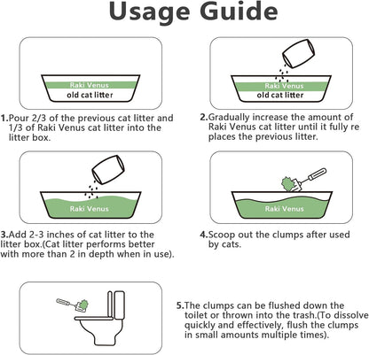 Tofu Cat Litter - Strong Clumping, Ultra Absorbent, Odor Control, Flushable, Low Tracking, Low Dust Tofu Litter Pellets 2 Packs/12LB (Green Tea)