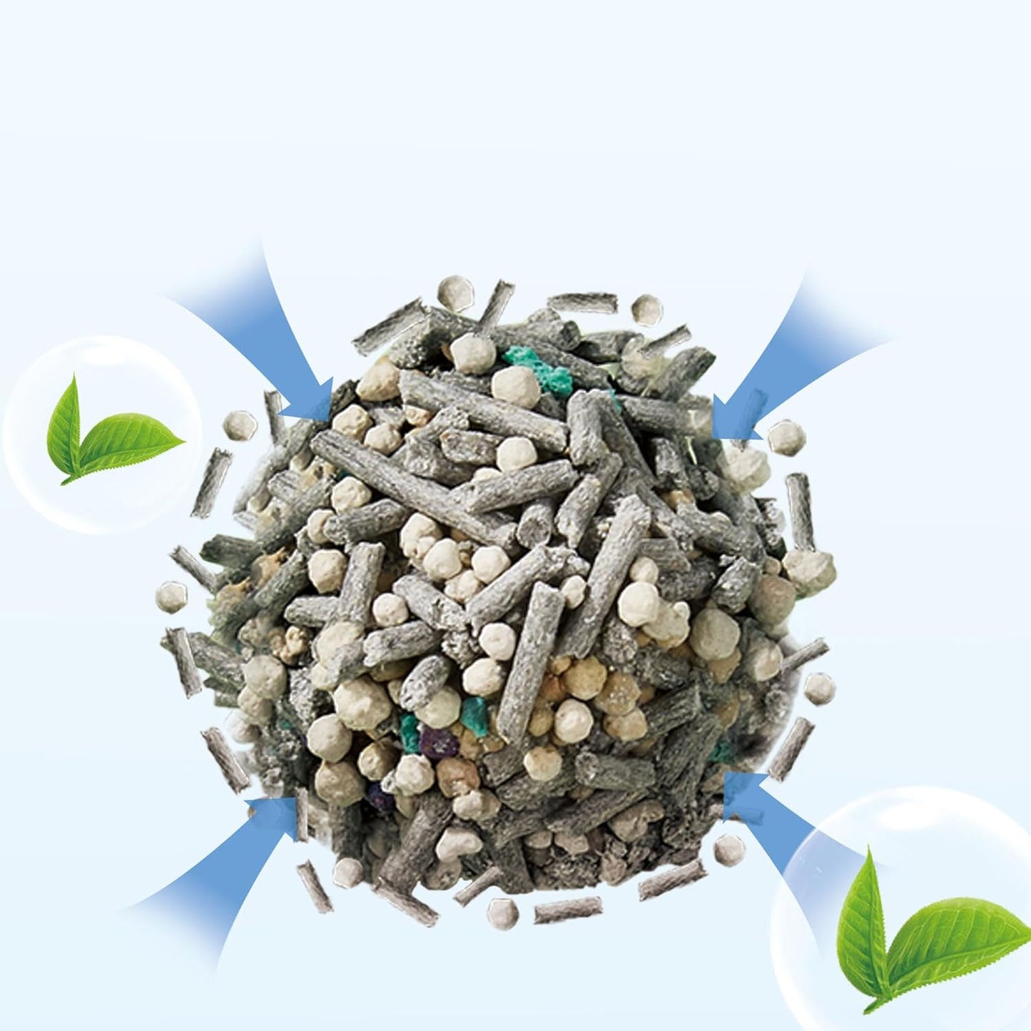 Vealind Cat Litter Fast Clumping Tofu Cats Litter, Flushable Ultra Absorbent 5 in 1 Dust-Free Flushable Odor Free Activiated Carbon Litter Pellets Unscented (2 PACK-16 Pounds)