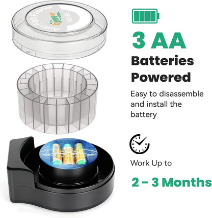 hygger Automatic Fish Feeder for Aquarium: Auto Fish Food Dispenser with LED Display & Timer, Aquarium Vacation Feeder with 3 AA Batteries for Betta Turtle Goldfish