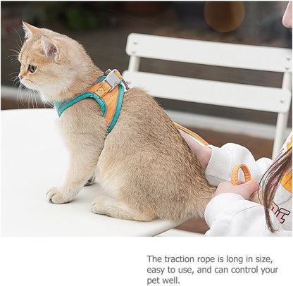Kitten Harness Leash Set Adjustable Reflective Chest Strap Vest Outdoor Walking Cat Control Rope Small Size for Cats and Kittens